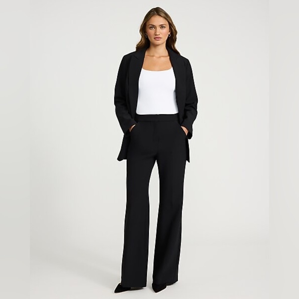 Express Editor Flair Straight Through Hip & Thigh Flare Trousers